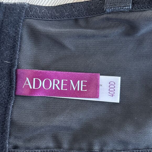 NWOT Adore Me Nymphadora Contour Balconette Bra Underwire Black Heart Lace 40DDD - Picture 8 of 13